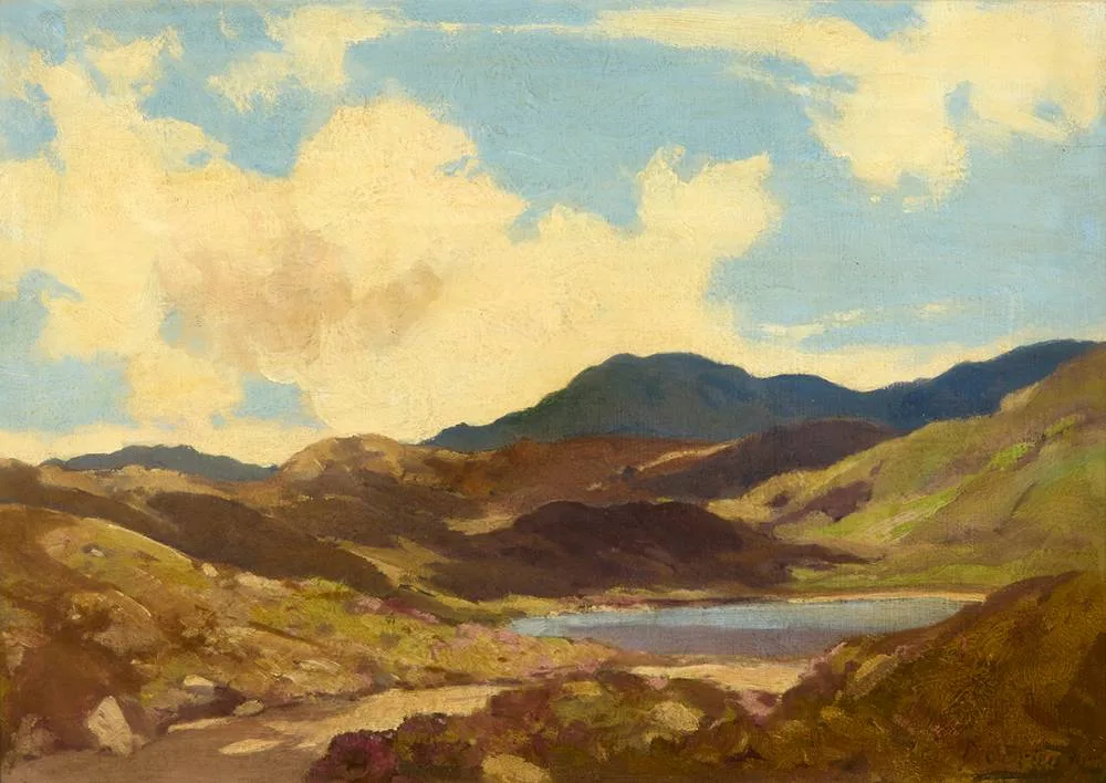ROUNDSTONE, COUNTY GALWAY by Dermod O'Brien, 1920, oil on board, sold Mar 2024