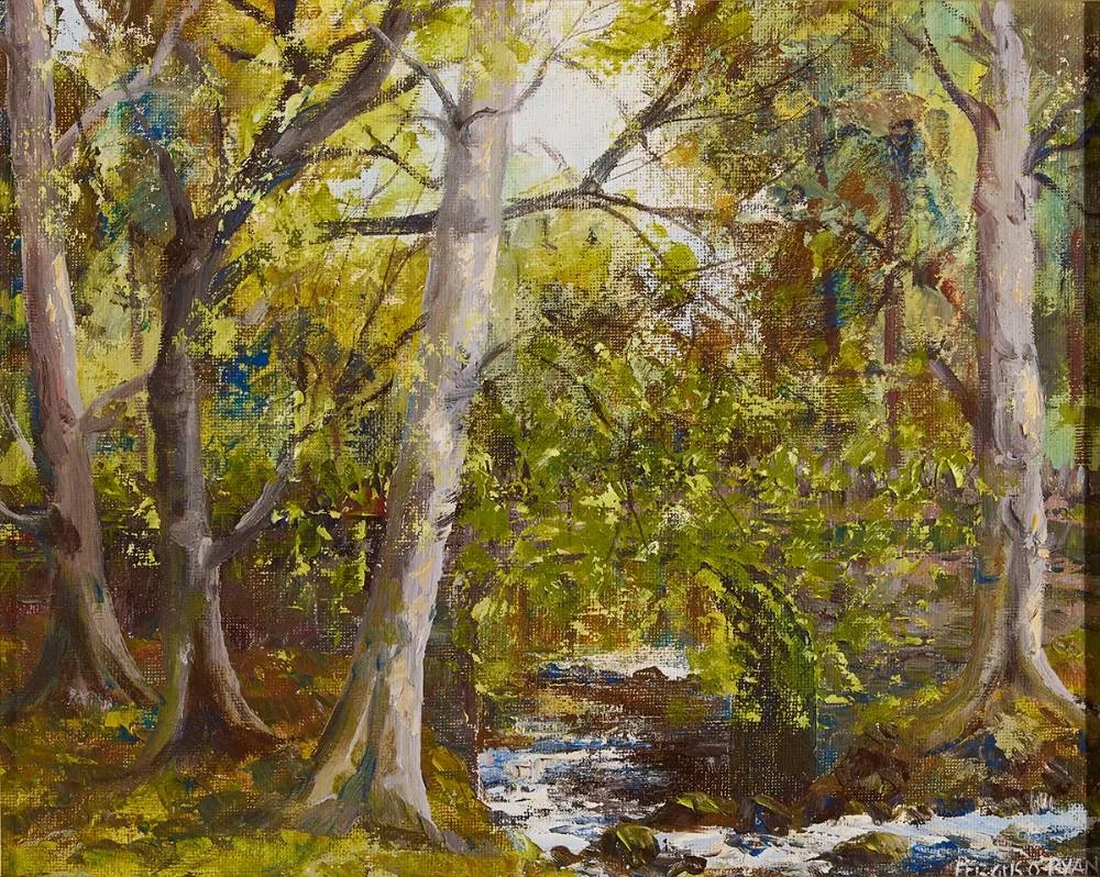 KIPPURE SPRING, COUNTY WICKLOW by Fergus O'Ryan, oil on board, offered Mar 2024