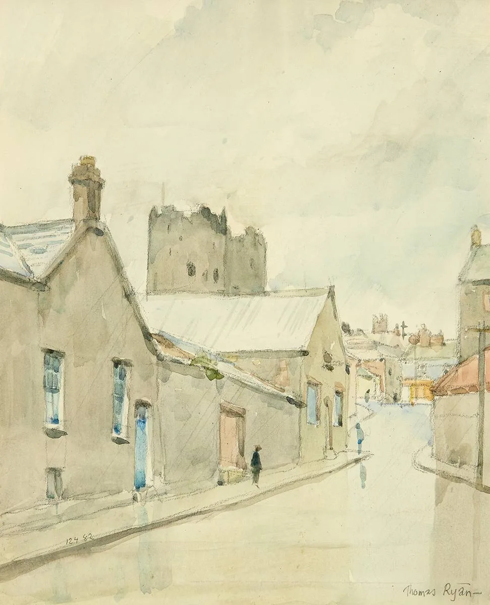 DROGHEDA by Thomas Ryan, 1982, watercolour, sold Mar 2024