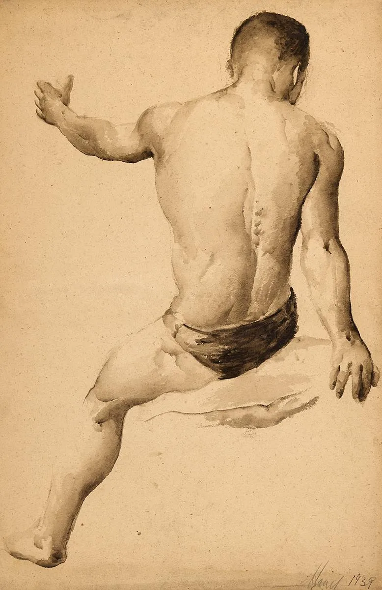 Henry Robertson Craig, THE BOXER, 1939, ink and wash