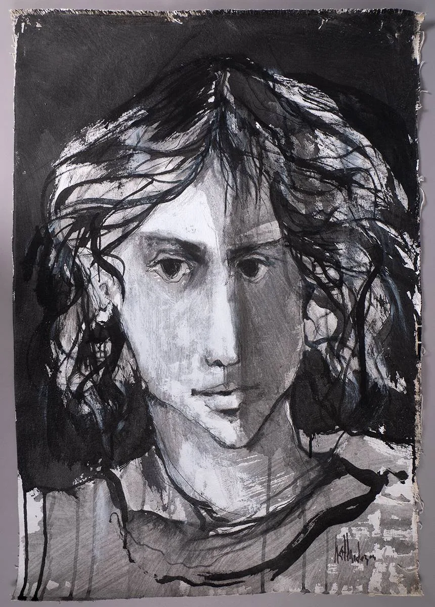 Gino Hollander, PORTRAIT OF A GIRL, 2004, mixed media on canvas (unframed and unstretched)