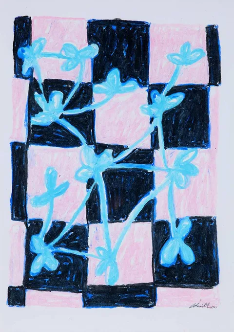 John Noel Smith, KNOTS, oil pastel on paper