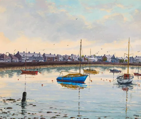 Frank Feld, LOW TIDE, EARLY MORNING, SKERRIES, 1983, oil on board