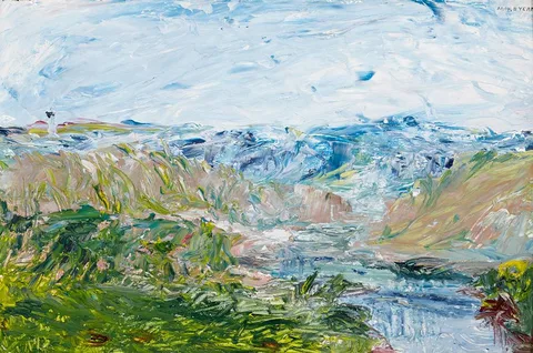 Jack Butler Yeats, WAVES AT BOWMORE, ROSSES POINT, SLIGO, 1936, oil on board