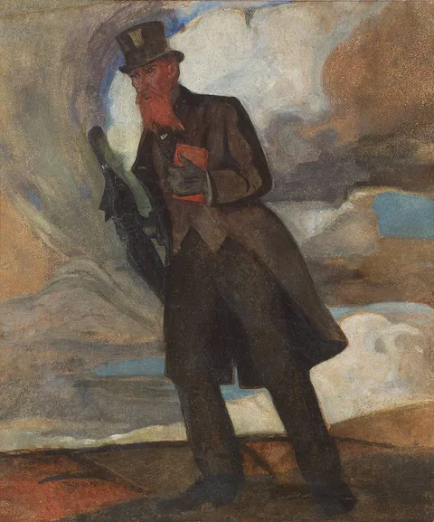 Jack Butler Yeats, A PROFESSIONAL MAN, c.1905, watercolour on card laid on board