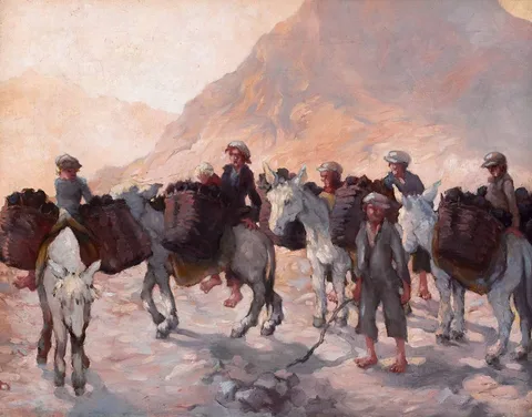 BRINGING HOME THE TURF by Lilian Lucy Davidson, oil on canvas, offered Mar 2024