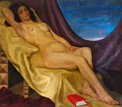 Harry Kernoff, NUDE, oil on board