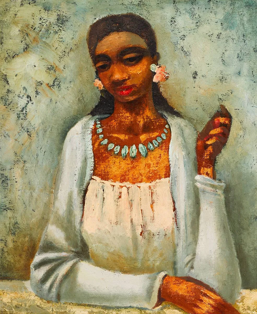 JULIE by Daniel O'Neill, oil on canvas, sold Mar 2024