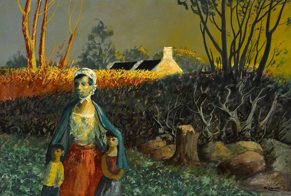 SUNSHOWER by Daniel O'Neill, oil on panel, sold Mar 2024