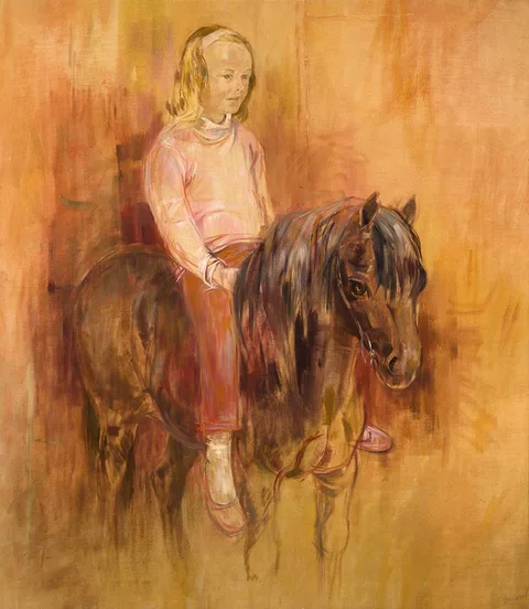 Basil Blackshaw, GIRL ON HORSEBACK, oil on canvas
