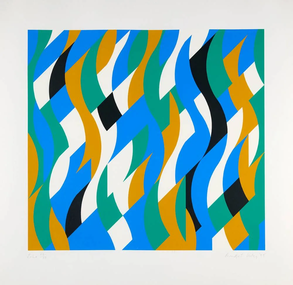 ECHO by Bridget Riley, 1998, screenprint; (no. 64 from an edition of 75), sold Mar 2024