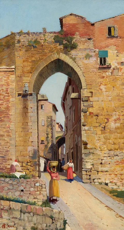 PORT SUSANNA, PERUGIA by Augustus Nicholas Burke, c.1890, oil on canvas, sold Mar 2024