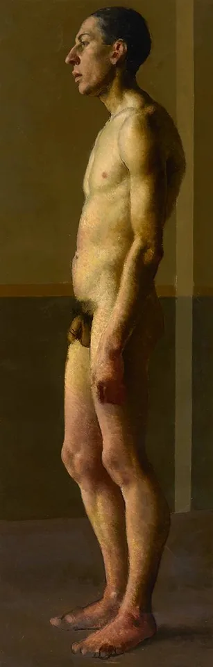 John Luke, NUDE MALE, oil on canvas laid on board