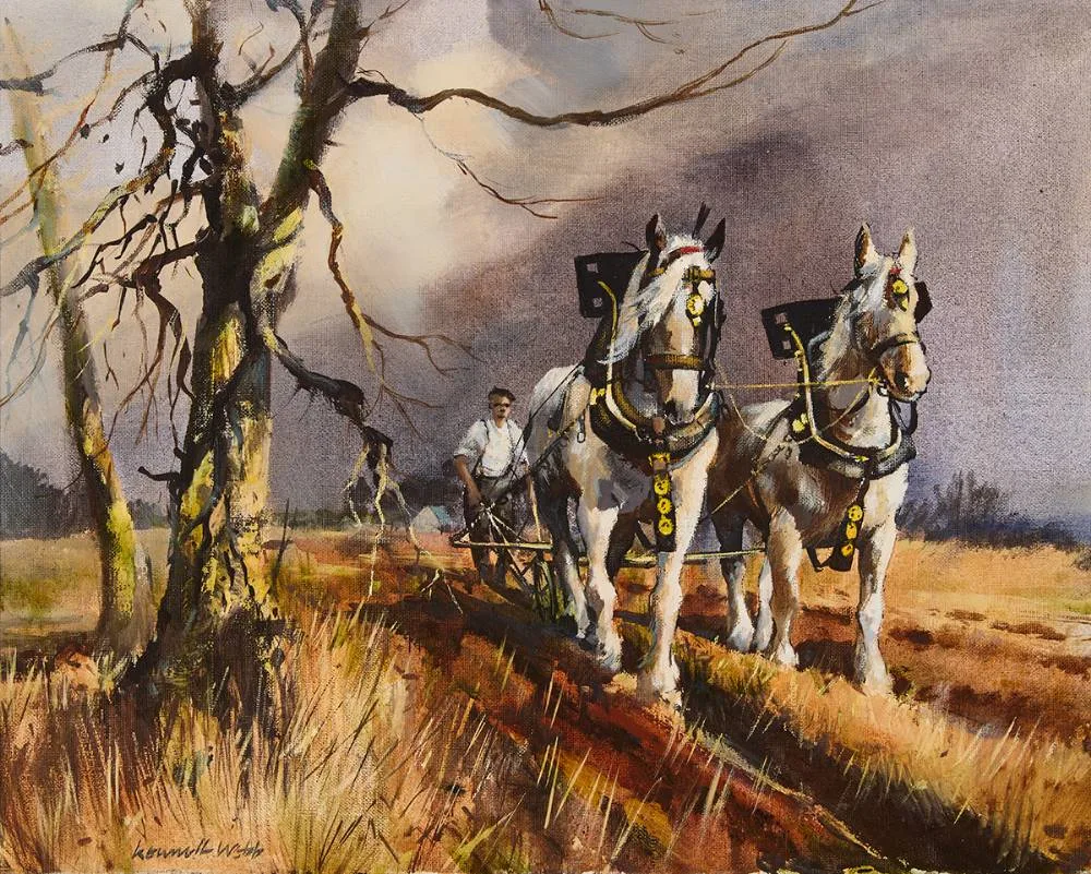 SPRING FURROW by Kenneth Webb, oil on canvas, sold Mar 2024