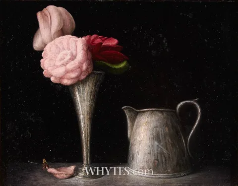 Stuart Morle, STILL LIFE WITH FLOWERS AND WASP, 2011, oil on copper