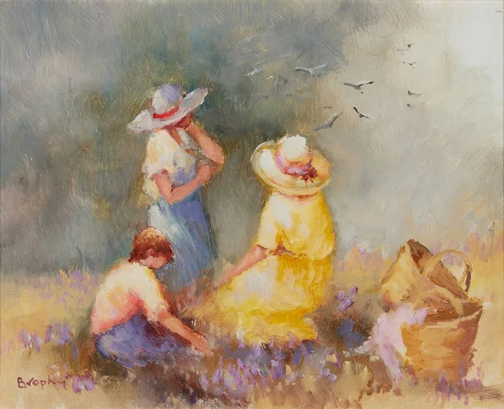 AFTERNOON REST by Elizabeth Brophy, oil on board, sold Dec 2023