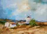 Elizabeth Brophy, FARM SCENE WITH WINDMILL, PORTUGAL