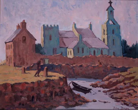 John Dinan, THE MONASTERY, ROUNDSTONE, COUNTY GALWAY, oil on board