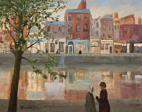 Yann Goulet, DUBLIN QUAYS, oil on canvas