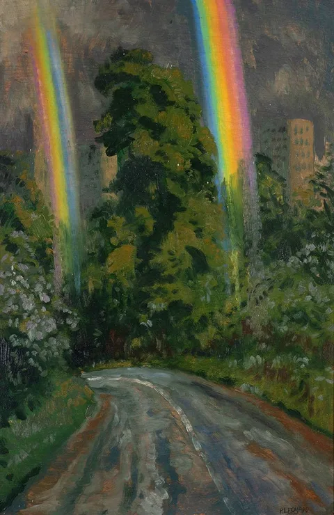 Patrick Leonard, BALLYMUN, DUBLIN, 1970, oil on board