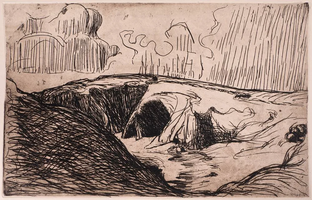 LA FALAISE by Roderic O'Conor, 1893, restrike etching on cream wove paper (unframed), offered Dec 2023