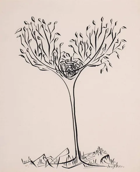 Anne Yeats, TREE, pen and ink