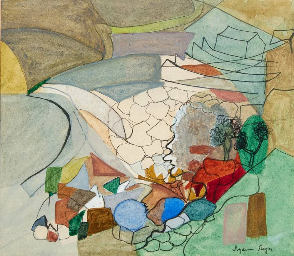 Suzanne Roger, CHAOS, 1948, watercolour and pencil
