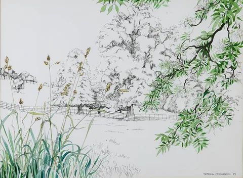 Patricia Jorgensen, LANDSCAPE STUDY, 1987, ink and watercolour