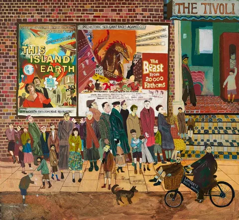 Ronald McGrath, DUBLIN CINEMA, oil on board