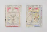 Pauline Bewick, L'ARTISTE AND LOVERS and L'ARTISTE AND WOMAN OUTSIDE for MOUTON ROTHSCHILD WINE LABEL, 1987 (A PAIR ON SINGLE SHEET)
