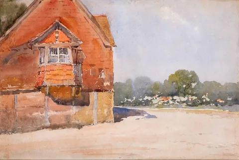 Claude Hayes, THE CORNER HOUSE, watercolour