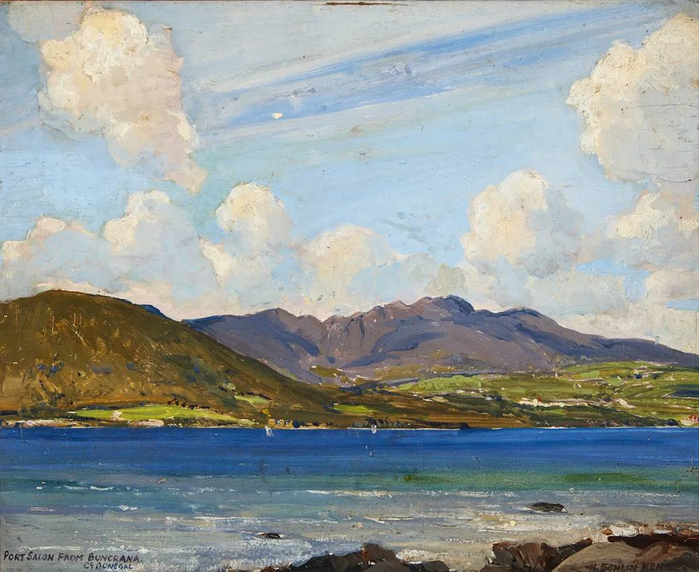 Henry Echlin Neill, PORTSALON FROM BUNCRANA, COUNTY DONEGAL, oil on board