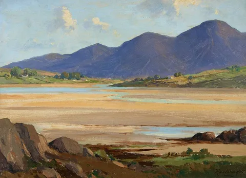 Rowland Hill, MOURNE MOUNTAINS, DUNDRUM BAY, COUNTY DOWN, oil on board