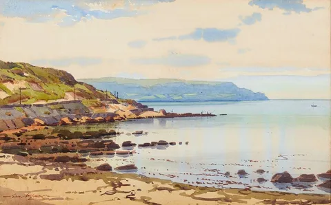 Sam McClarnon, ANTRIM COAST AND GARRON POINT, watercolour