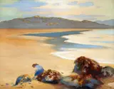 George Russell, WOMAN ON MARBLE HILL STRAND, COUNTY DONEGAL