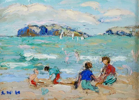 IRELAND'S EYE, COUNTY DUBLIN by Letitia Marion Hamilton, oil on board, sold Dec 2023