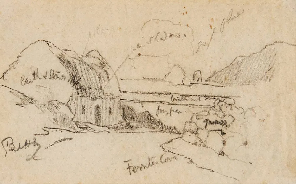ATLANTIC DRIVE, ACHILL, COUNTY MAYO by Paul Henry, pencil, sold Dec 2023