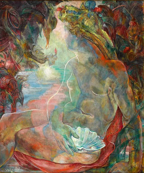 SUR LE BORD DE LA FORÊT [ON THE EDGE OF THE FOREST] by Mary Swanzy, oil on canvas, sold Dec 2023
