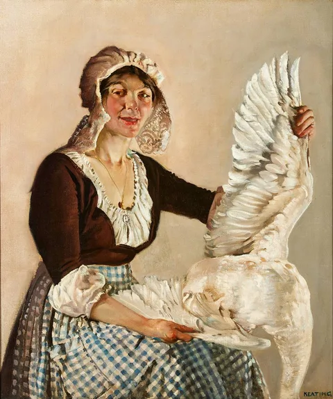 Seán Keating, THE GOOSE GIRL, 1917, oil on canvas
