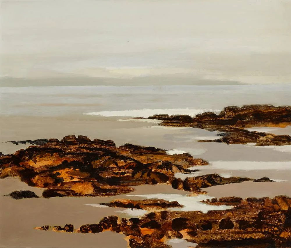LOW TIDE by Arthur Armstrong, oil on board, sold Dec 2023