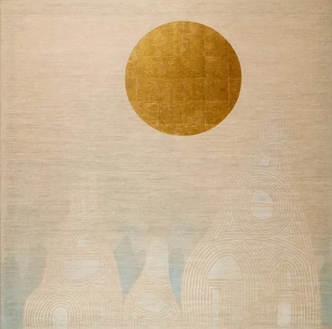 Patrick Scott, CHINESE LANDSCAPE, 1986, tempera and gold leaf; (unframed)