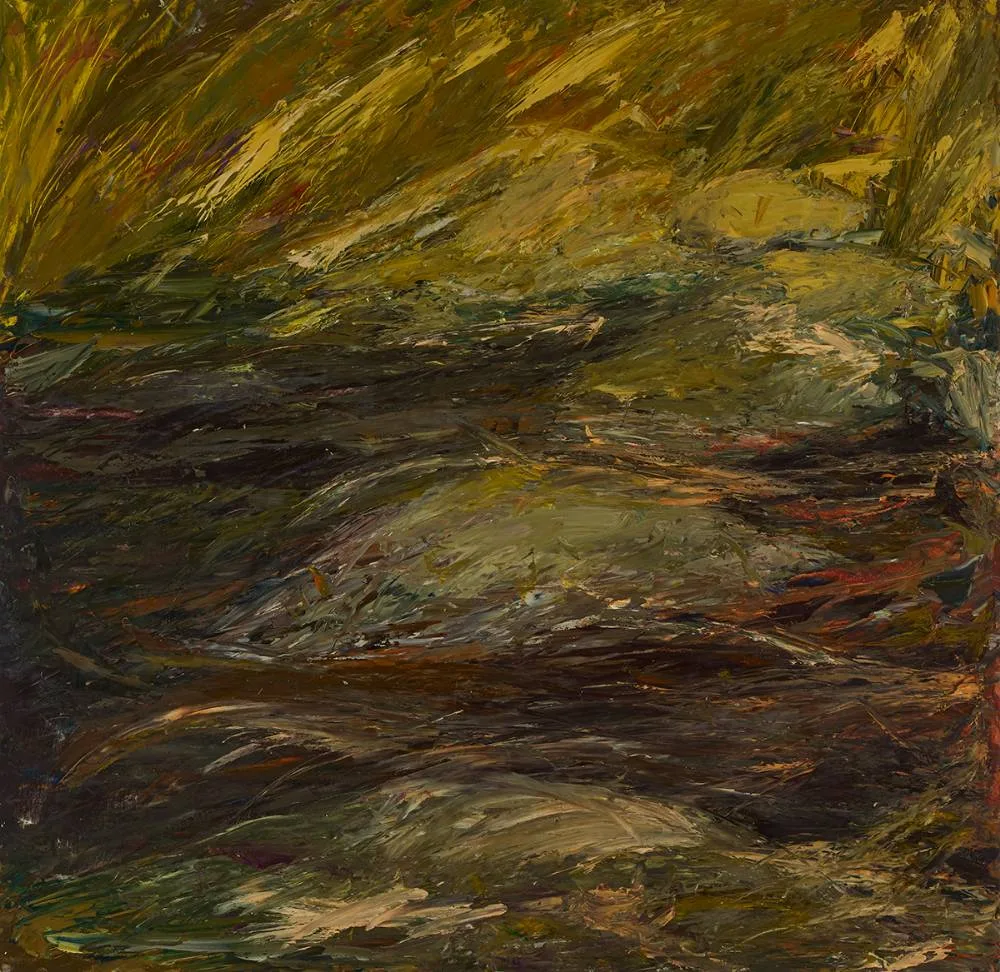 BOG RIVER by Mary Lohan, 1991, oil on card, sold Dec 2023