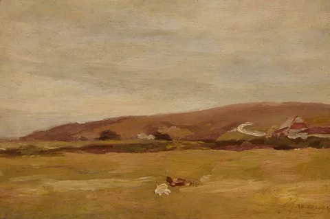 Joseph Malachy Kavanagh, LANDSCAPE WITH CATTLE, 1903, oil on panel