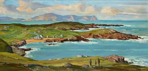 HORN HEAD, COUNTY DONEGAL by Robert Taylor Carson, oil on board, offered Dec 2023