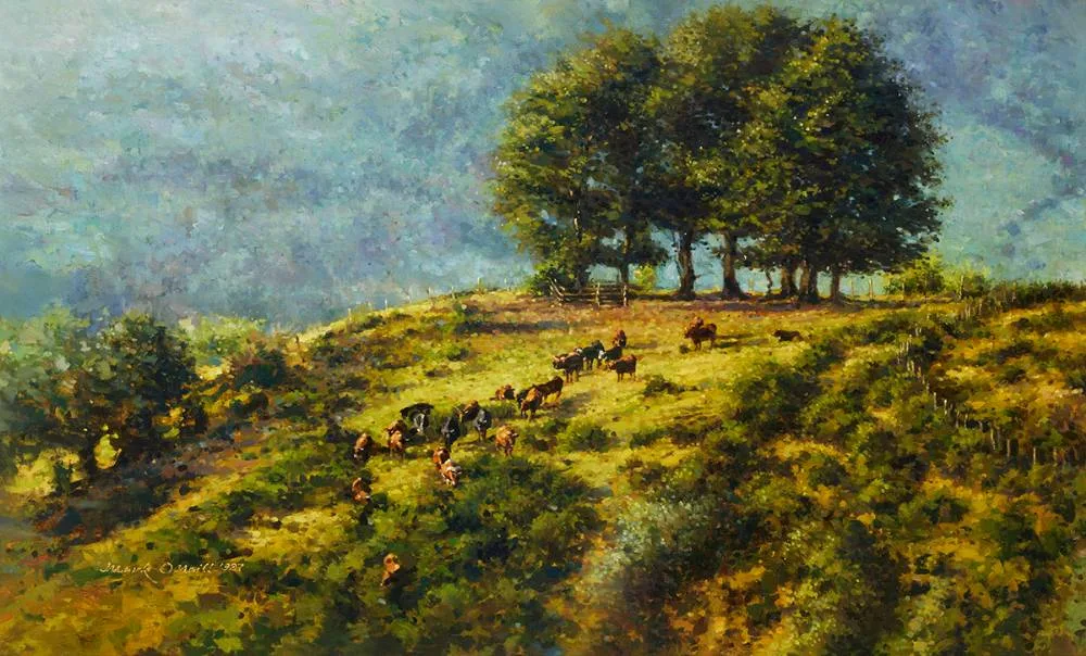 COMING HOME by Mark O'Neill, 1997, oil on panel, sold Dec 2023