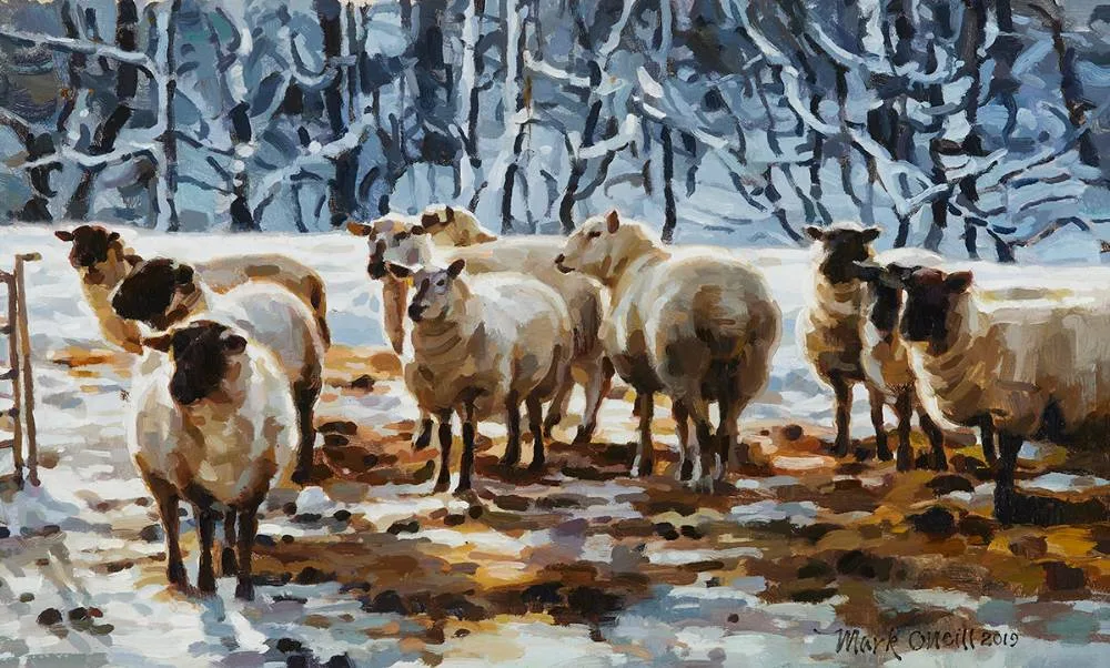 A HEAVY FALL by Mark O'Neill, 2019, oil on board, sold Dec 2023
