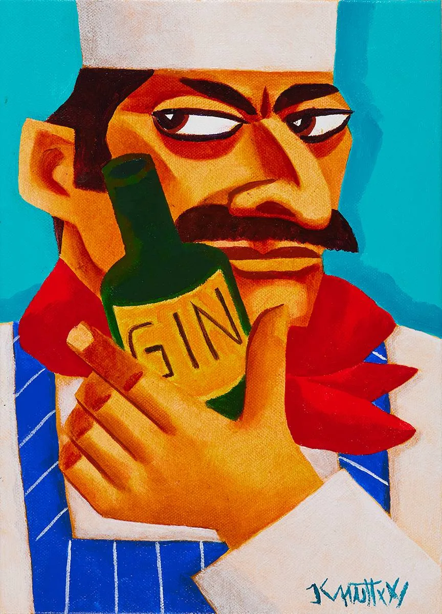 CHEF by Graham Knuttel, oil on canvas, sold Dec 2023
