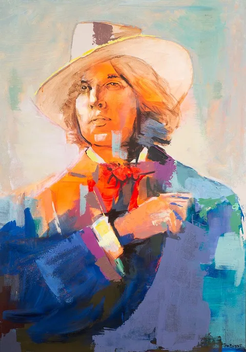 PORTRAIT OF OSCAR WILDE by Tom Byrne, oil on canvas, sold Oct 2023