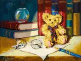 James S. Brohan, STILL LIFE WITH TEDDYBEAR AND SPECTACLES