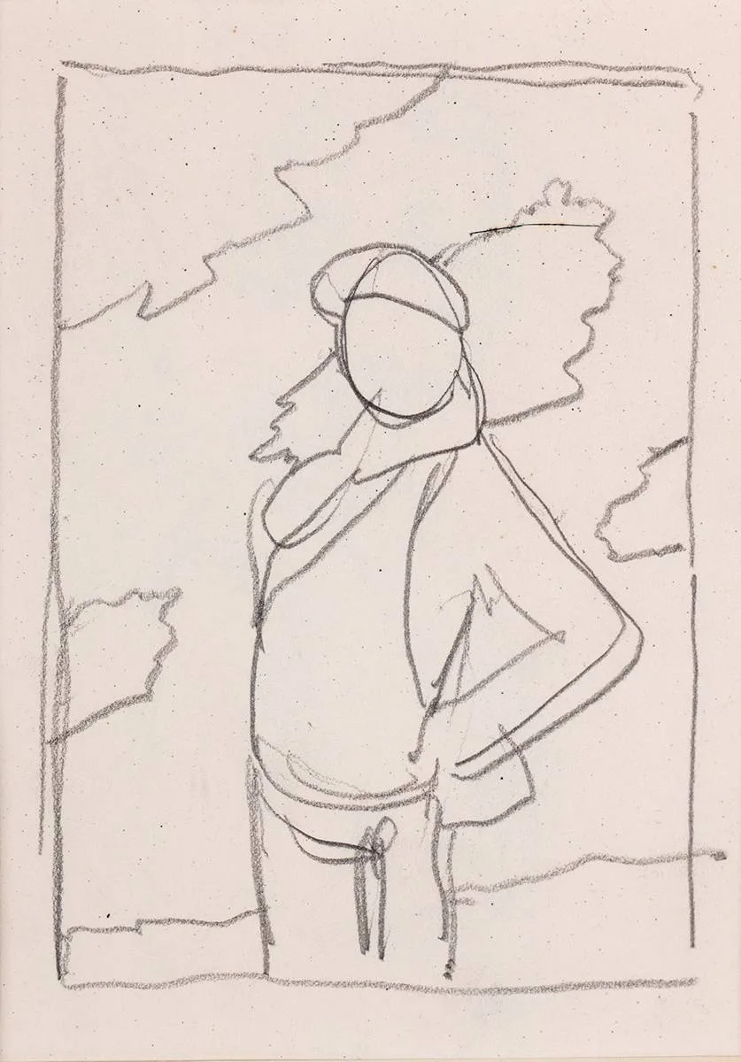 STUDY FOR 'THE MAN FROM ARAN' by William Orpen, pencil, sold Oct 2023